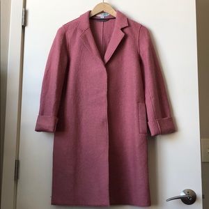 New Boden pink wool blend coat